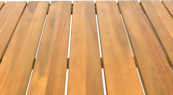 Christopher Knight Home Frieda Outdoor Modern Industrial Acacia Wood Bar Table, Teak Finish + Black
