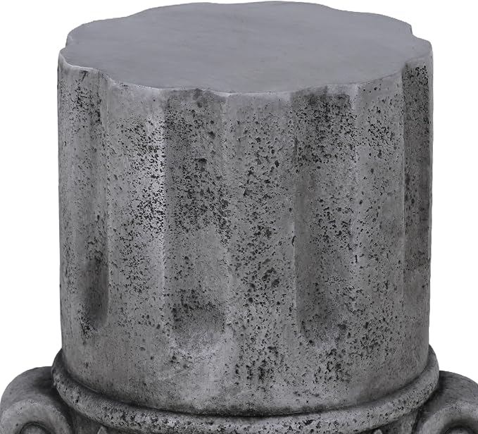 Cement Outdoor Side Table, Modern Round Garden Stool Accent Table, MGO Patio End Table Indoor Outdoor Living Room Patio Deck Garden