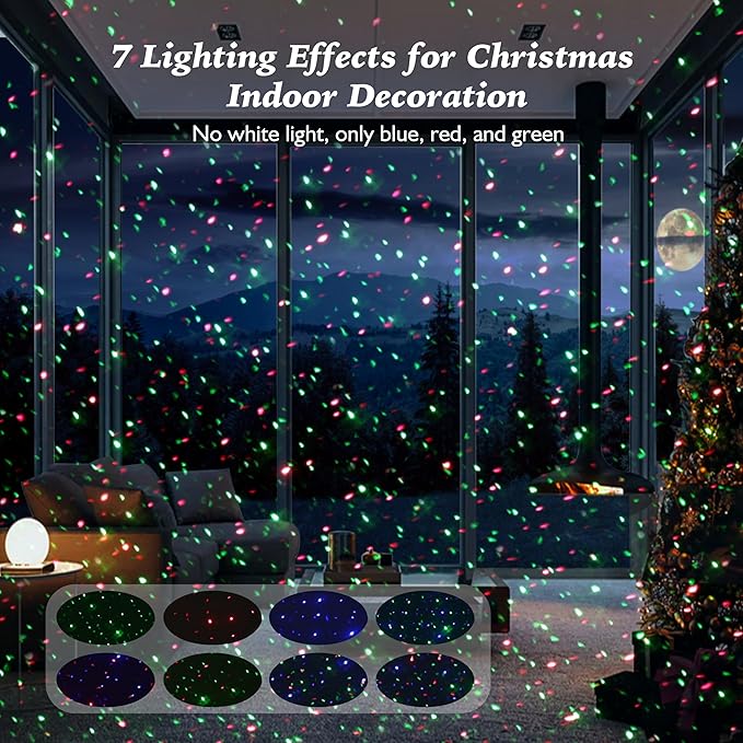 AIRIVO Outdoor Laser Lights Projector, RGB Color Firefly Lights Projection Light, Christmas Star Projector with Remote Control, Holiday Halloween Decor for Home, Garden, Trees, RGB 3 Color Motion