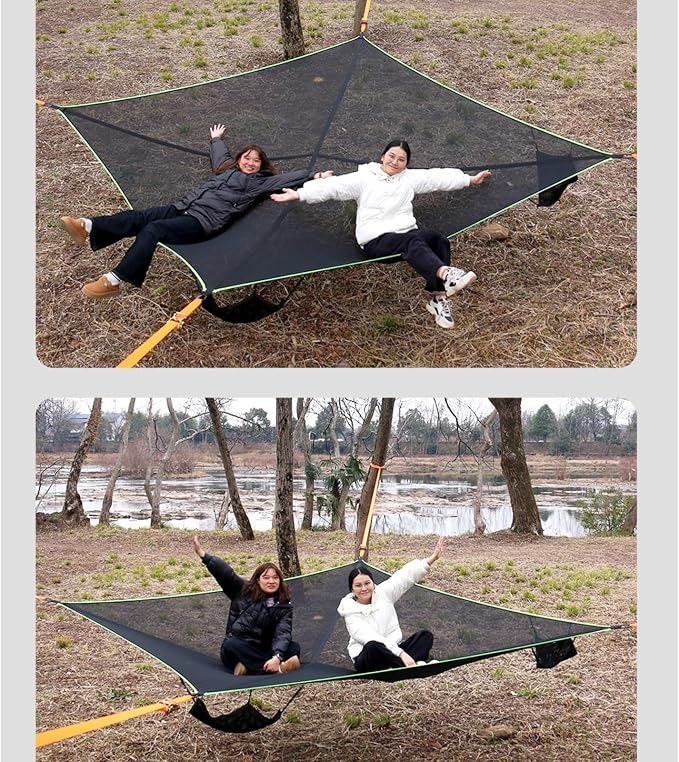 Square Camping Hammock, 9.8FT Multi Person Hammock Hold Up to 660 Lbs