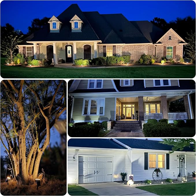 Solar Spot Lights Outdoor Waterproof, Solar Spotlights 6 Pack Neutral White | 63 LED, 3 Lighting Modes, 120° Adjustable Solar Landscape Lights for Yard, Garden, House, Garage, Pathway