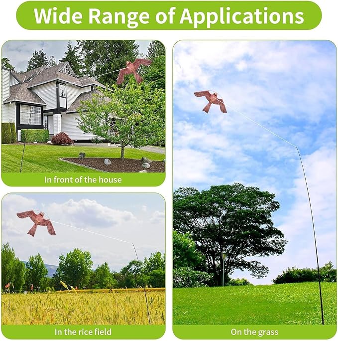 Birds Scaring Hawk Flying Kite Professional Pigeon Scarer only Kite(Brown-Pink)