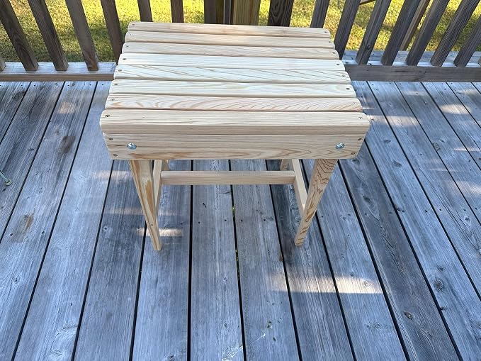 Outdoor Patio Side Table, Cypress Wood, 21" W x 16" D x 22" H