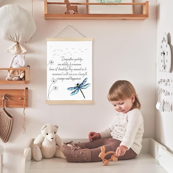 FDHSPAAM Inspirational Dragonfly Wall Art Decor, Inspirational Posters for Home Office, Blue Dragonfly Motivational Wall Decor for Home Bedroom Living Room Office, 12x16 Inch