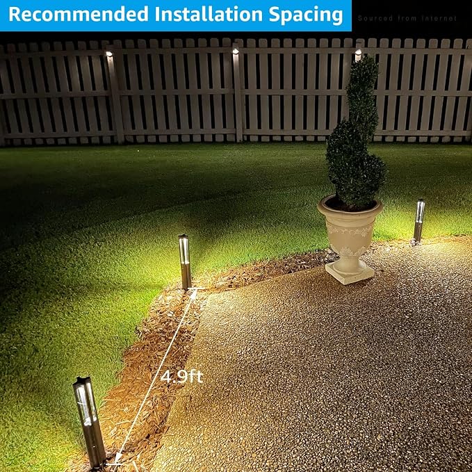 LEONLITE 6-Pack 3W LED Low Voltage Path Lights Aluminum 3000K Black | Landscape Pathway Lights, Outdoor Landscape Lighting for Driveway, Garden, 12-24V AC/DC, ETL, IP65 Waterproof, Warm White