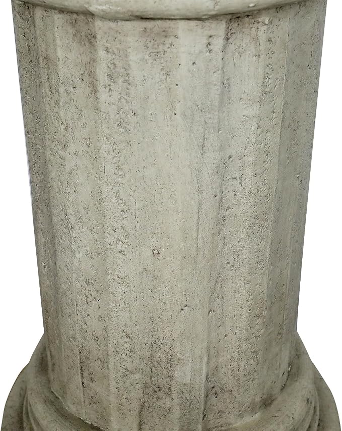 Classic Pedestal Side Table for Indoor and Outdoor - 20" H Faux Stone Resin Column for Living Room or Bedroom