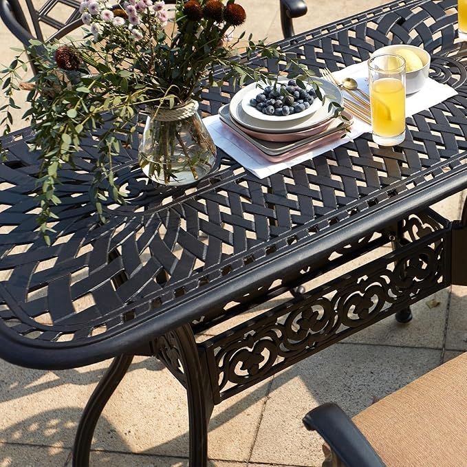 Darlee Series 60 52 X 26 Inch Cast Aluminum Counter Height Patio Serving Table - Antique Bronze