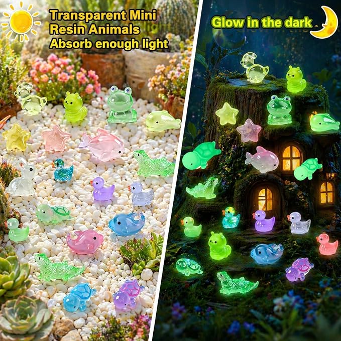 150 Pcs Mini Resin Animals Figurines, Mixed Tiny Resin Figures Bulk Fairy Garden Décor Micro Landscape Ornaments Dollhouse Craft Accessories DIY Slime Charms for Christmas Halloween Fillers Stuffers
