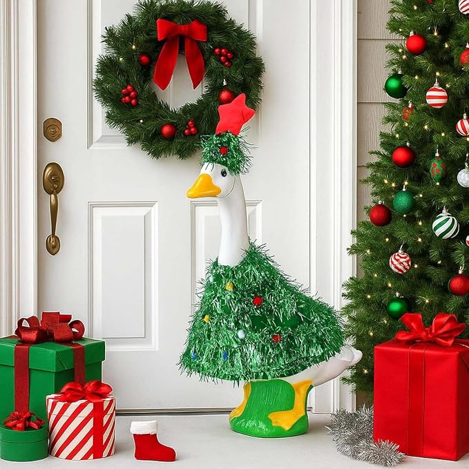 Halloween Porch Goose Outfit 23 Inch Porch Goose Clothes for Holiday | Pumpkin Dress Cape Witch Hat, Thanksgiving Goose Outfit, Christmas Goose Clothes, Holiday Costume for Lawn Geese Status