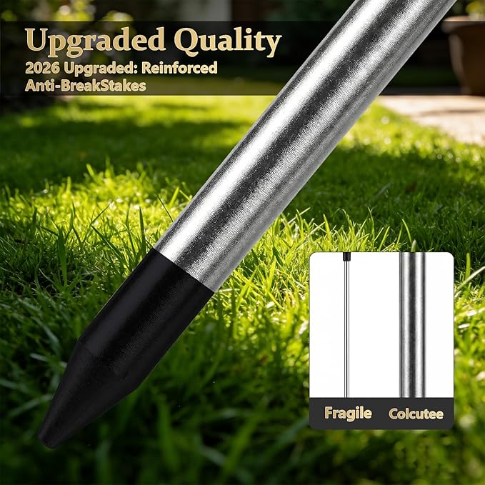 Solar Firework Lights Outdoor, Adjustable 32" to 51" Extra Tall, 200 LED Stainless Steel 3-Section Pole, 8 Modes Waterproof Starburst Garden Lights for Yard Pathway Walkway Decor(Warm White 2 Pack)