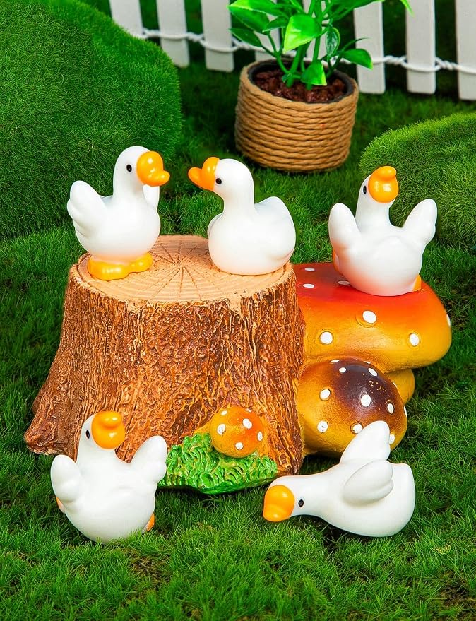 36pcs Mini Resin Goose Figurines, Tiny Animal Figurine Bulk | Small Desk Goose Decor for Garden Lawn Yard Micro Landscape Aquarium Potted Ornament DIY Craft