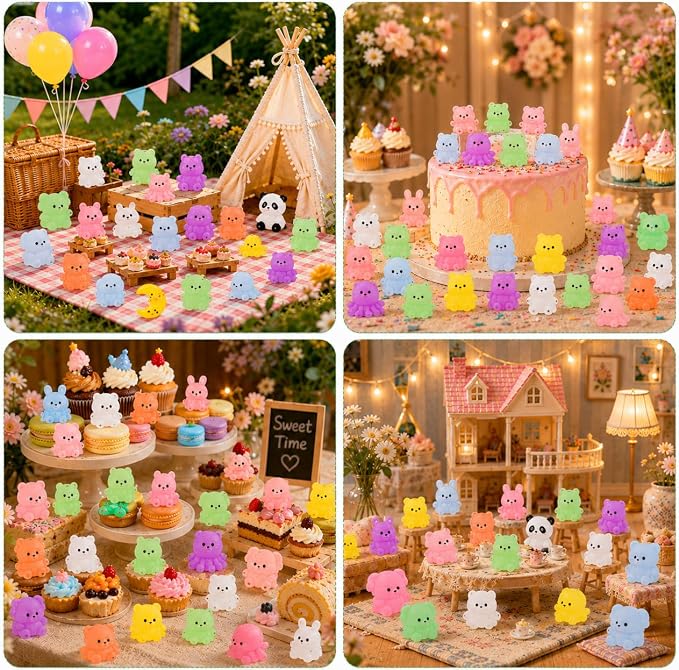 100 PCS Mystery Bag Animal Mochi Squishy Toys, Mini Blind Bags Bulk Cute Kawaii Sensory Fidget Surprise Toys for Kids, Classroom Prizes, Party Favors, Treasure Box Rewards, Goodie Bag Stuffers