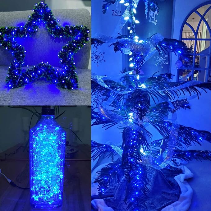 66FT 200 LED Fairy Lights Plug in, 8 Modes Twinkle Lights Blue | Waterproof String Lights Outdoor Indoor, Memory, Timer, Copper Wire, Christmas Lights for Bedroom Garden Party Holiday Decor