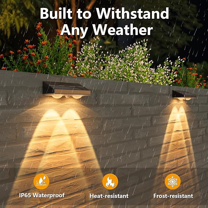 Solar Fence Lights,12 Pack Solars Deck Light,Warm White Color,Outdoor Bulb Waterproof Led IP65,Power Patio Lamp with Lenses for Outside/Backyard/Railing/Yard(Black)