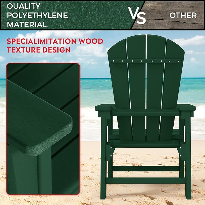 Costaelm Paradise Kids 5-Piece HDPE Outdoor Square Patio Dining Table and Chairs Set, Dark Green