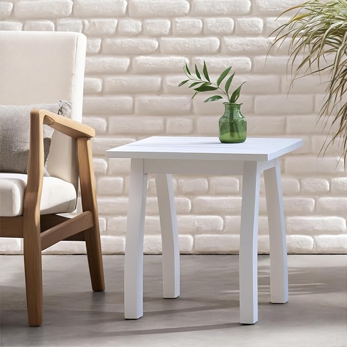 Merax Outdoor Acacia Wood Accent End Table Patio Coffeetable for Backyard,Garden,Poolside,Lawn