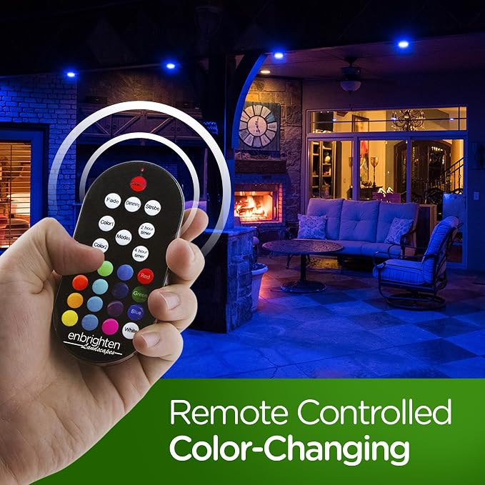 Enbrighten LED Ground Lights Outdoor 40ft | Color Changing | Remote Control | Path Lighting | Pack of 2