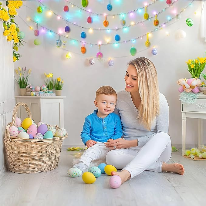 Dazzle Bright 300 LED Easter String Lights, 100 FT Colorful Connectable Waterproof String Lights Clear Wire with 8 Modes, Easter Decorations for Indoor Outdoor Party Yard Garden (Pastel)