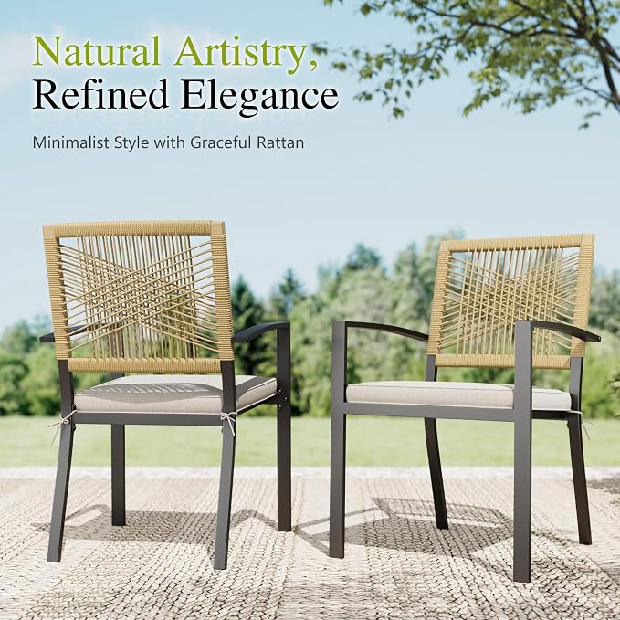 Sophia & William 9pc Patio Dining Set, 82" Rectangular Table, Wicker Chairs | Outdoor Dining Set for 8, 82" Rectangular Patio Dining Table Set with Patio Wicker Chairs for Garden, Porch, Deck