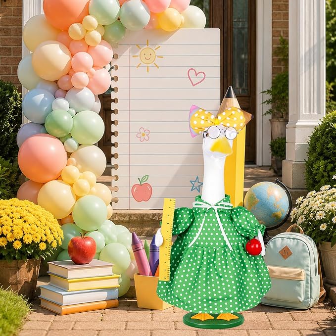 Back to school porch goose outfits (Teacher)