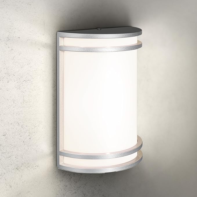 ASD 10 Inch LED Outdoor Sconce Lights - 15W 120-277V 3000K 4000K 5000K Brushed Nickel Exterior Lighting Fixtures, Dimmable Exterior Lights for House, Modern Patio Wall Light Fixture ETL