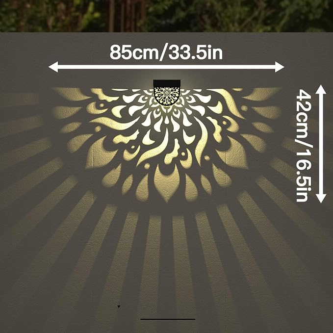 6 Pack Solar Fence Lights Wall lihgts Outdoor Decorations Solar Powered Step Deck Lights Warm Yellow Light Waterproof Decorative Lighting for Garden, Front Door, Backyard (Black)