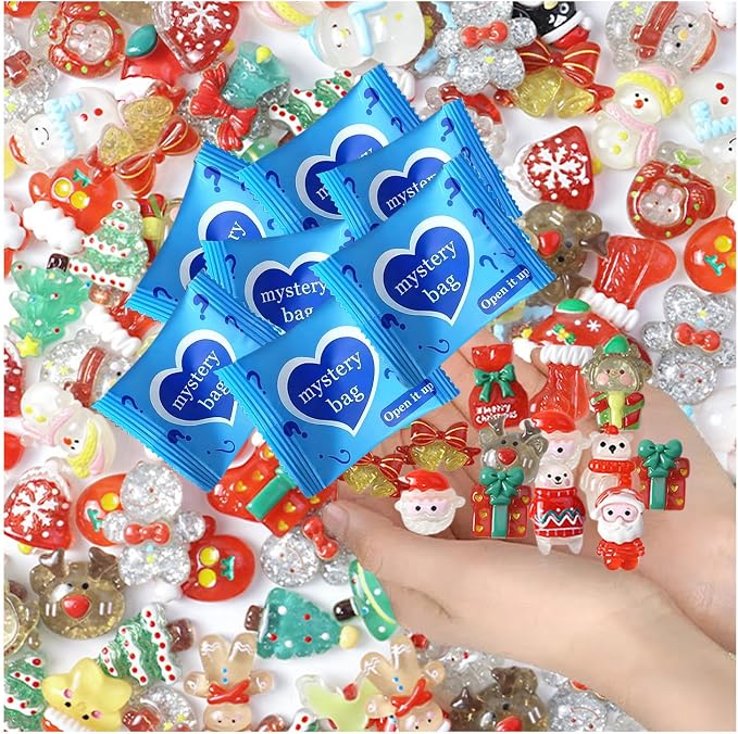 Mini Glow In The Dark Animal Resin Models, Resin Animals Mystery Bags, Individually Wrapped Blind Bags Tiny Animal Figurines, Collectible Mini Animals For Fairy Garden, DIY Crafts (50, Christmas)