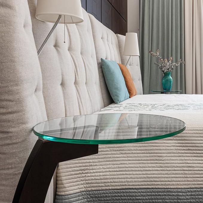 16 Inch Round Tempered Flat Polished Edge Glass Table Top -3/8” Thick Round Glass Table Top–Heavy Duty, Dining, Coffee, and Office Tables by Fab Glass and Mirror