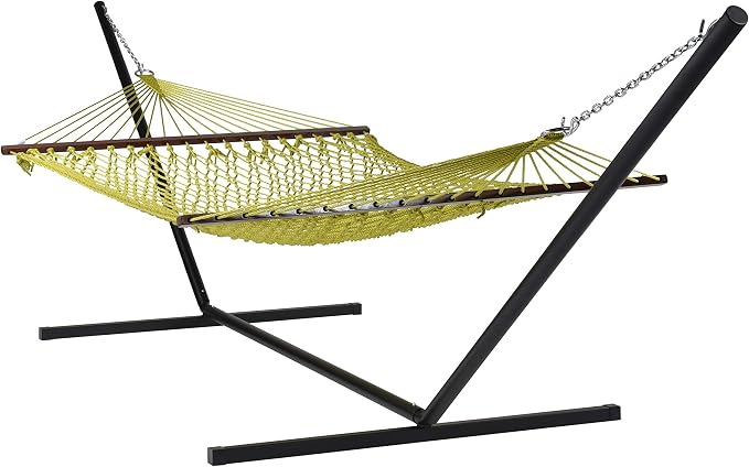 Rope Hammock and Tri Beam Stand (Olive Hammock and Black Stand)