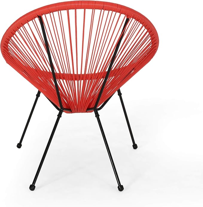 Christopher Knight Home Outdoor Hammock Weave Chair with Steel Frame (Set of 4) - Orange and Black