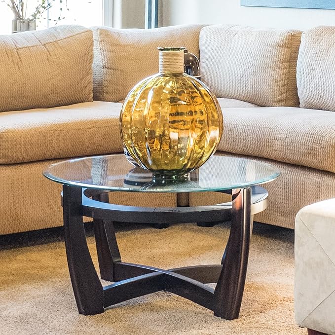 24" Inch Round Glass Table Top 3/4" Thick Tempered Beveled Edge by Fab Glass and Mirror