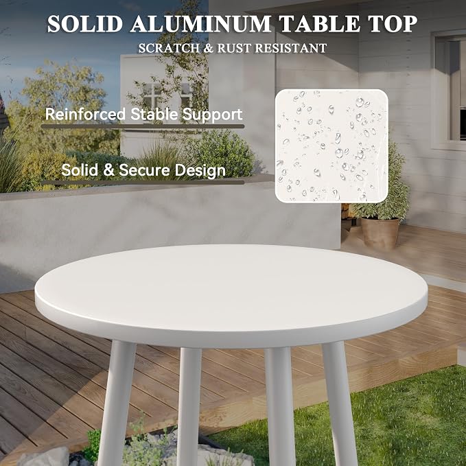 3-Piece Aluminum Outdoor Conversation Set, Modern Deep Seating Chairs with Thick Cushions & Coffee Table, Weather-Resistant for Garden, Porch, Deck, Balcony