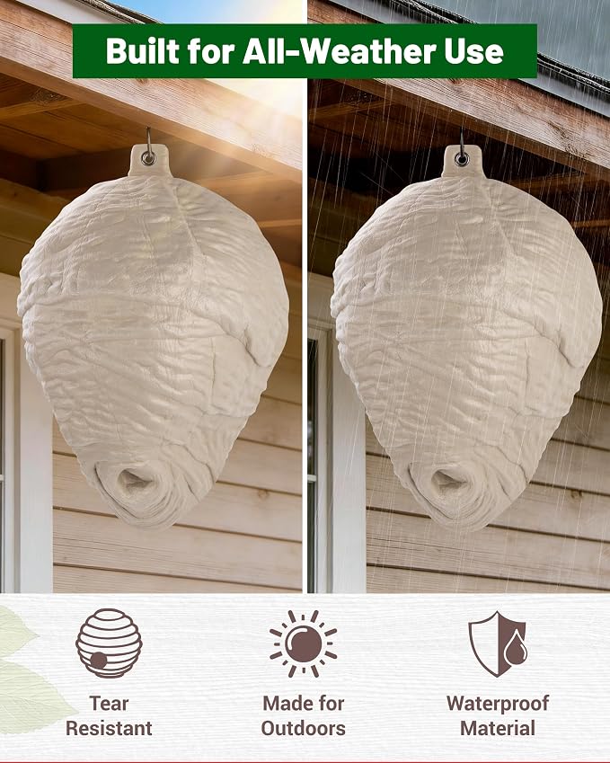 Inflatable Faux Hornet Nest Decor, Wasp Nest Decoy for Outdoor Hanging, Polyurethane, Yellow, 1 Pack