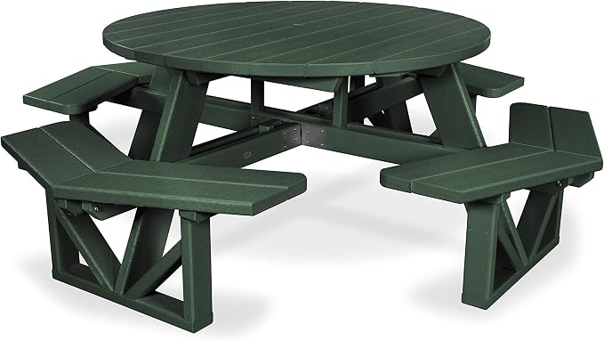 POLYWOOD PH53GR Park 53" Octagon Table, Green