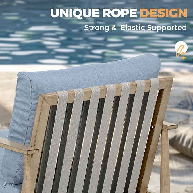 HAPPATIO Patio Outdoor Furniture Set - 4 Piece Aluminum Patio Conversation Set with 1 Coffee Table, 2 Swivel Chairs and 1 Loveseat, Aluminum Outdoor Furniture Set for Backyard Deck Poolside (Brown)