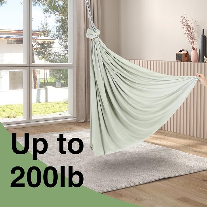 Dual-Layer Sensory Swing Hammock for Kids & Adults – Therapy Swivel Hammock, Calming Hug, Indoor/Outdoor Use, Supports 300 lbs – Bean Green, 1.5x1.4m