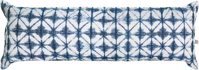 Hatteras Hammocks Midori Indigo Long Hammock Pillow, Sunbrella Fabric, Hook & Loop Fasteners, Extra Wide Size, Handcrafted in The USA
