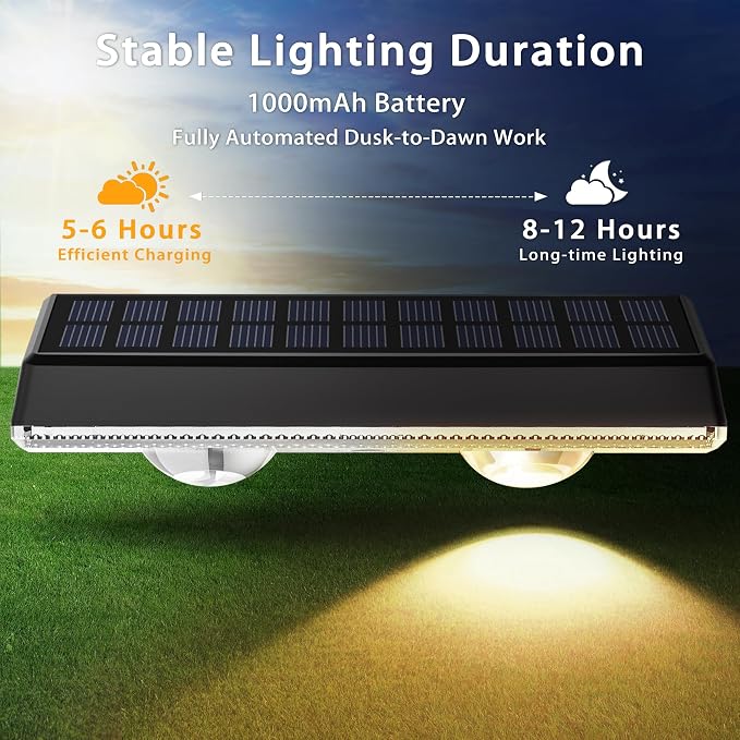 Solar Fence Lights Outdoor, 16-Pack 120LM Fence Lights Solar Powered, IP67 Waterproof Dusk to Dawn Auto On/Off 12+ Hours for Outside/Backyard/Wall/Step/Patio/Deck/Pool (3000K/4000K/6000K White)