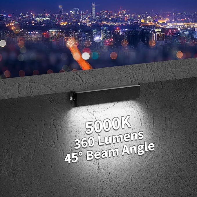Black 12-Pack 7inch 3W 5000K Daylight White Hardscpe Lighting | 12V AC/DC Retaining Wall Lights,Low Voltage Landscape Lighting,Hardscape Paver Light,Outdoor Step Lights