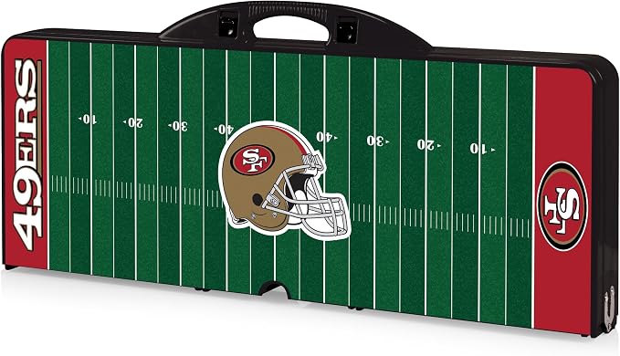 PICNIC TIME NFL Picnic Table Portable Folding Table with Seats and Umbrella