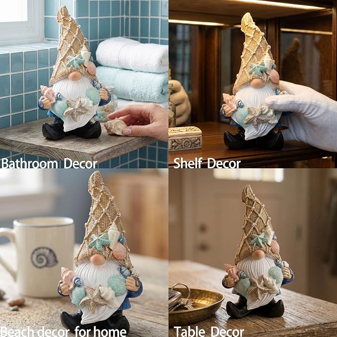 Leekung Garden Gnomes Statues - Outdoor Funny Garden Decor - Ocean Gnomes for Indoor/Outdoor, Beach, Patio, Lawn, Yard, Porch, Bookshelf Gifts