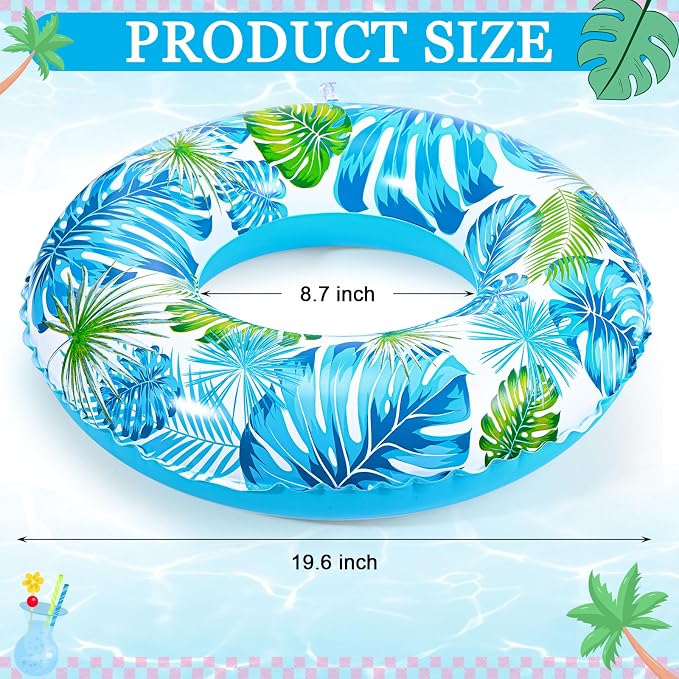 Summer Goose Outfits Porch Goose Hawaiian Outfit Swimming Goose Clothes with Swim Trunks Sun Hat Sunglasses Swim Ring for 23'' Geese Statue Spring Summer Decor (Colorful Tropical Floral)