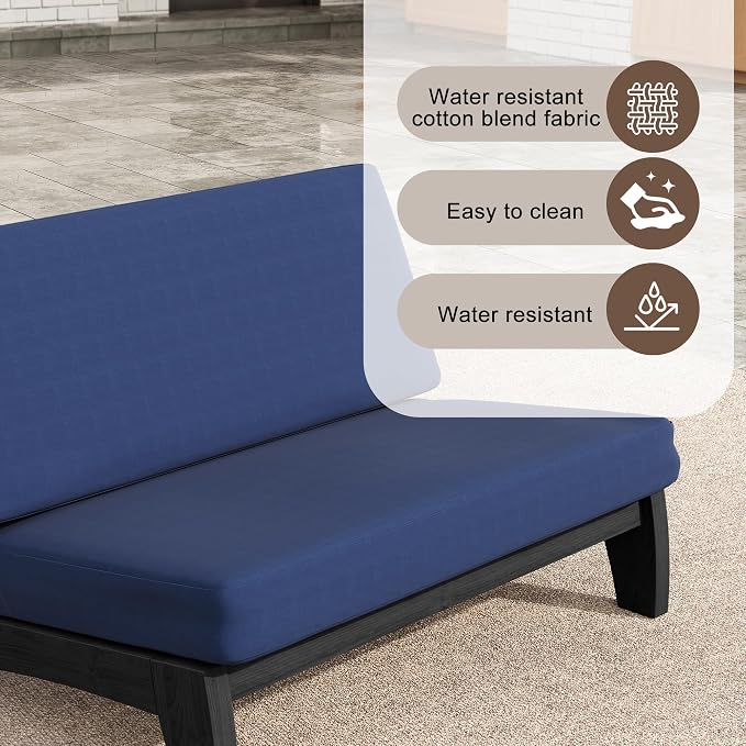 3 Pieces Patio Furniture Sets, All-Weather Outdoor Wood Bistro Set Patio Conversation Coffee Table Chiars and Patio Loveseat for Balcony, Backyard