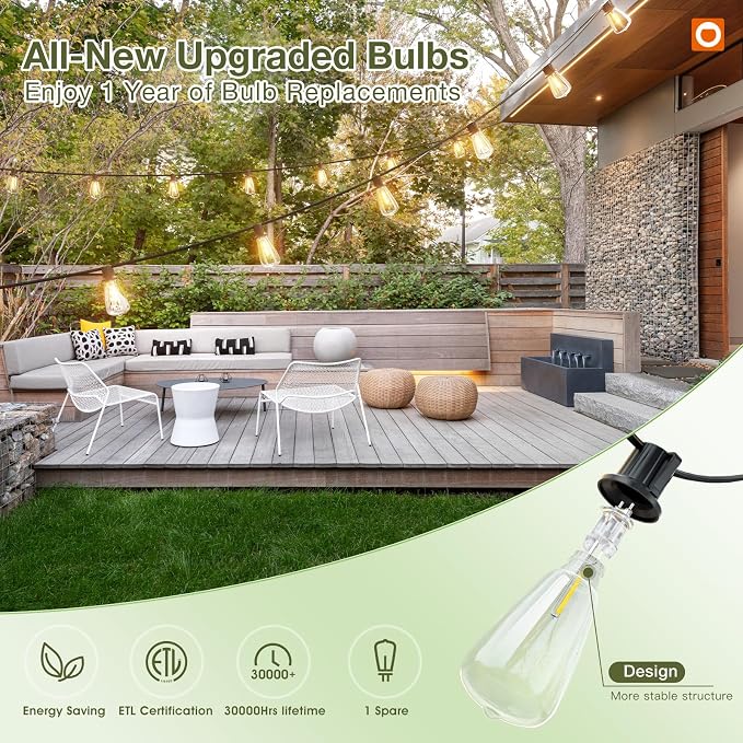 addlon 78(72+6) FT Solar String Lights Waterproof with Remote USB, 24+2 LED | Shatterproof Bulbs Patio Lights, Dimmable & Timable 3 Lighting Modes Solar Light for Backyard Camping Garden Decor