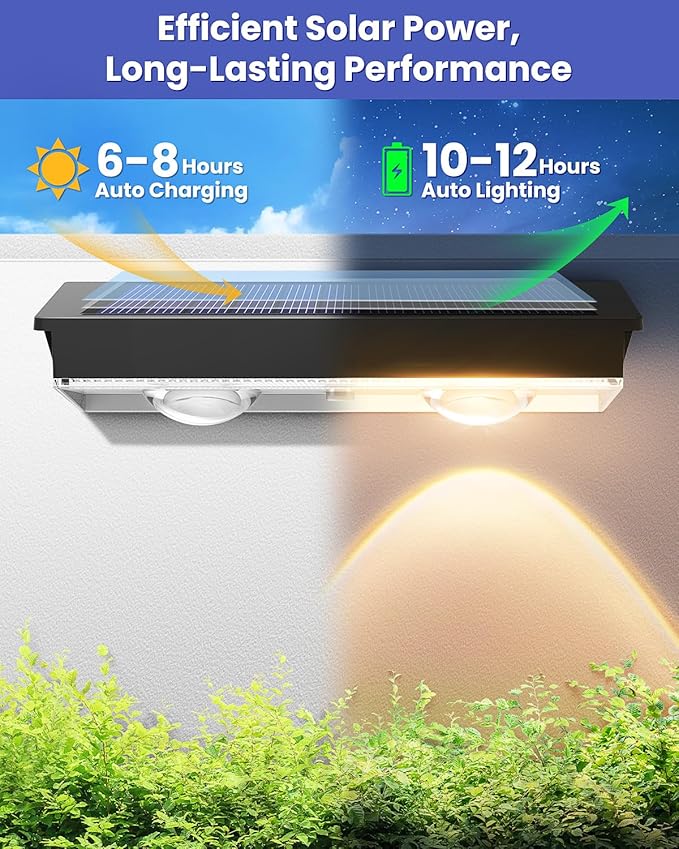 Solar Fence Lights Outdoor, 20 Pack Warm/Neutual/Cool White Fence Lights Solar Powered with 2 LED, IP65 Waterproof, Deck Lighting for Backyard, Patio, Wall, Railing, Pool, Stair