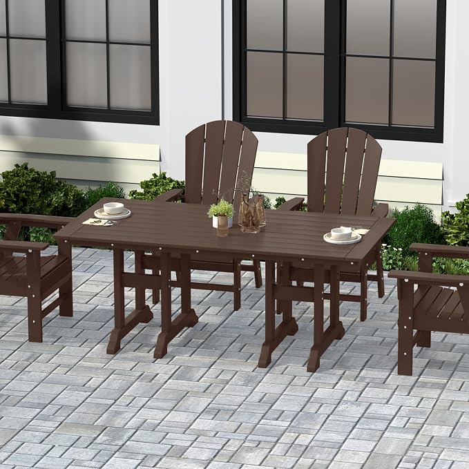 WestinTrends Malibu 71" Outdoor Patio Dining Table, Dark Brown