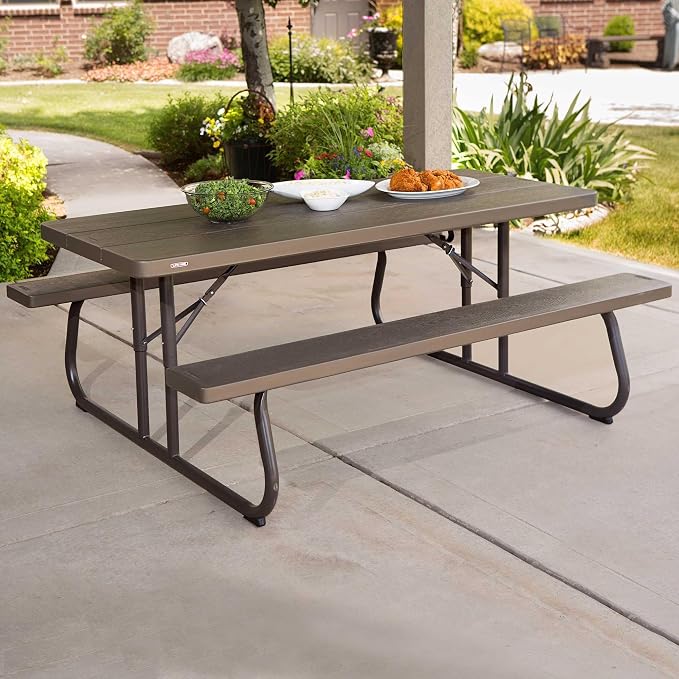 6Ft Woodgrain FLD Picnic Table