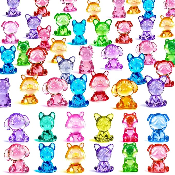 180 PCS Mini Dog Figures, Mini Resin Animals Figures to Hide | Small Plastic Dog Figurines Miniature Ornaments Diving Gems for Vase Filler Fairy Garden Party Decorations
