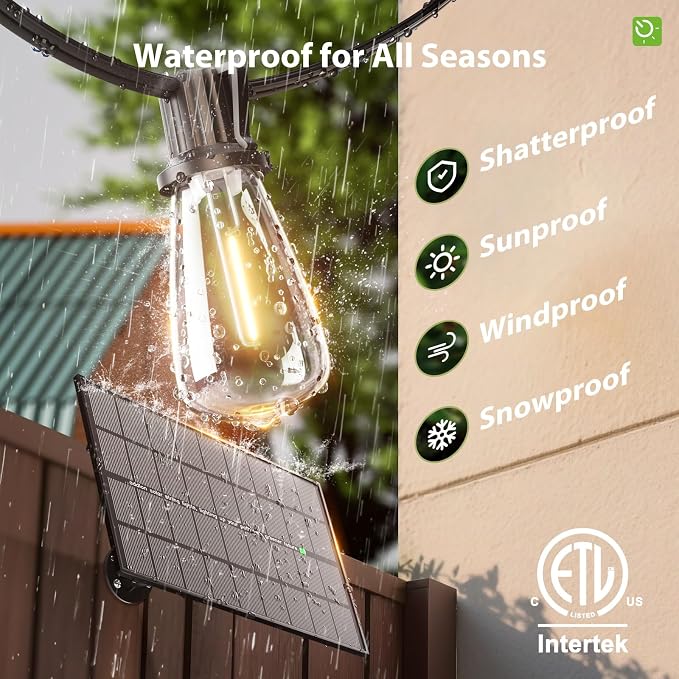 KYY 198FT(192+6) Solar String Lights Outdoor Waterproof with USB & Remote | Dimmable & Timable, Solar Powered Patio Lights with LED Shatterproof Bulbs for Deck Backyard Porch Garden Camping