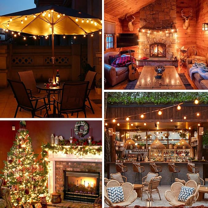 100FT 104 Bulbs G40 LED Globe String Lights Waterproof | Dimmable Shatterproof Patio Lights, Connectable Commercial Hanging Light for Patio House Backyard Balcony Party Bistro